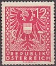 Austria - 1945 - Coat of Arms - 12 - Red - Coats, Arms, Viena - Scott 437 - 0